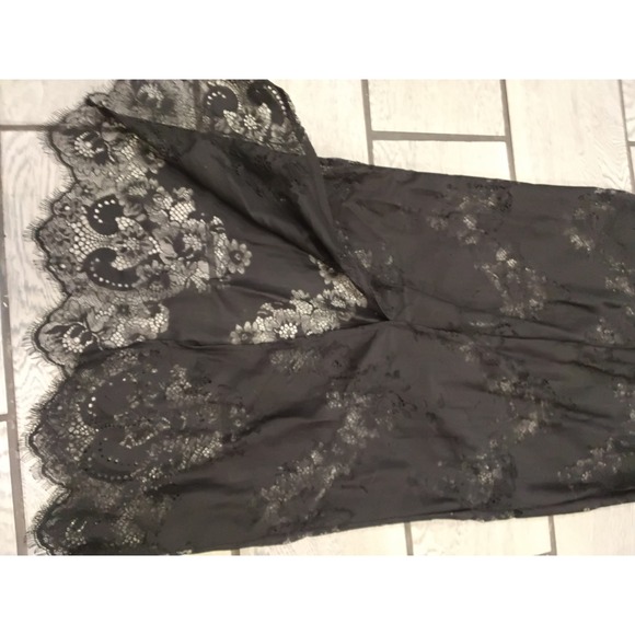Black Lace Maxi Dress Spaghetti Strap Evening Gown Formal - Picture 4 of 7